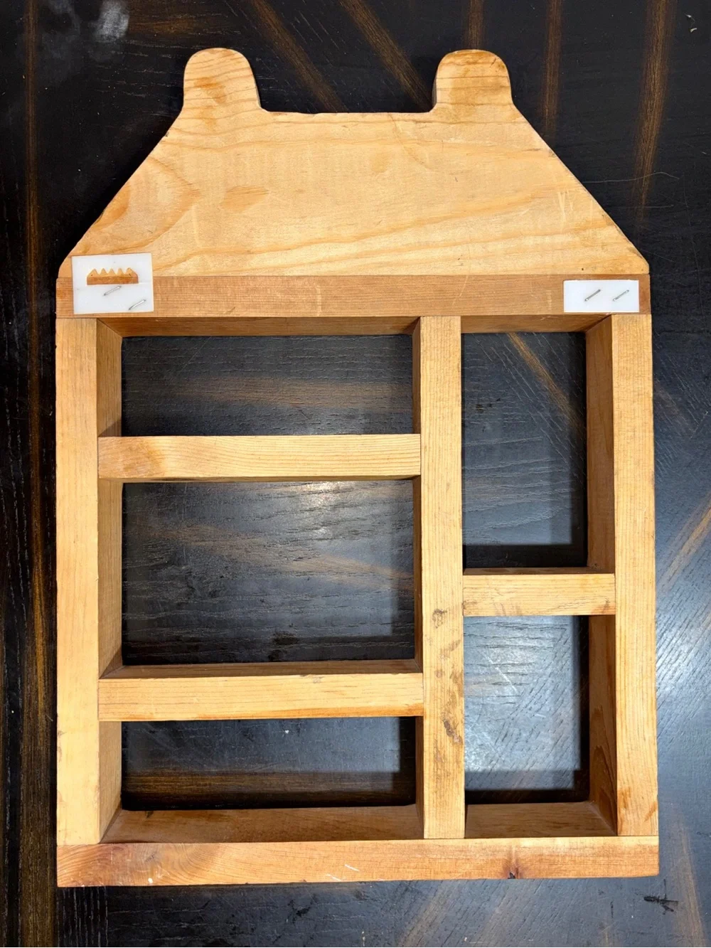 Vintage Wooden House Trinket & Miniature Display cubby Shelf
